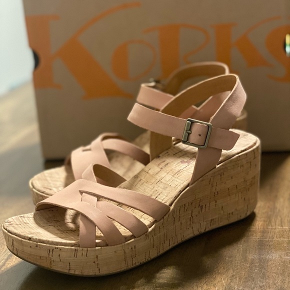 Korks, Jenneve wedge sandals, blush size 8 - Picture 1 of 7